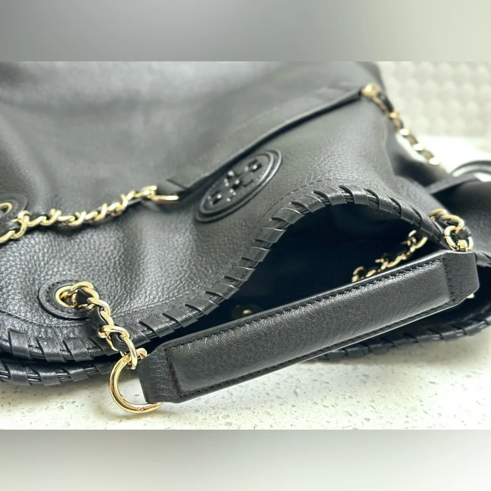 Tory Burch Thea Slouchy black leather handbag Large 14X16" - Picture 3 of 4